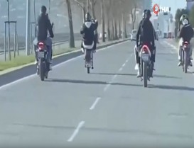 Başakşehir'de ön kaldırarak trafiği tehlikeye düşüren sürücülere ceza yağdı