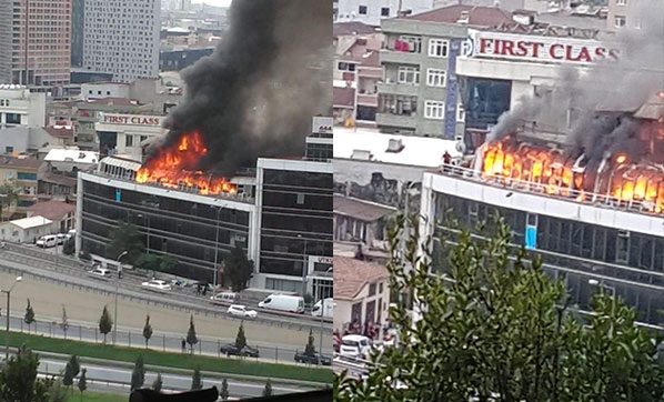  İkitelli'de iş merkezinde büyük yangın