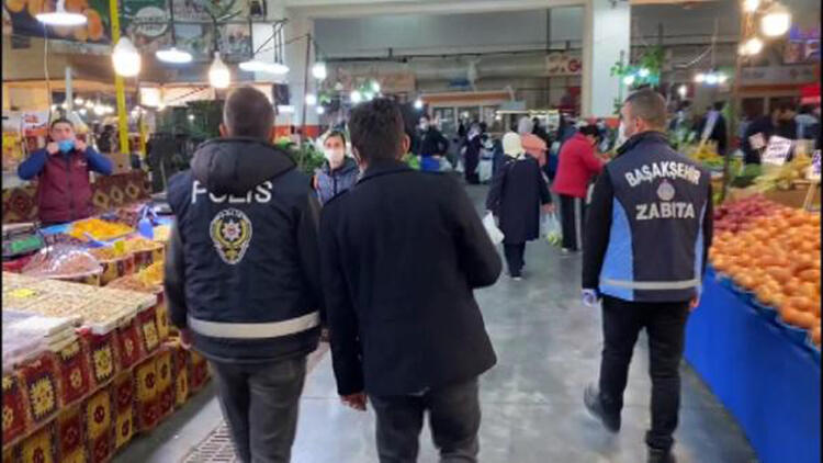 Başakşehir'de kapalı pazar yerinde denetim: 3 kişiye para cezası kesildi